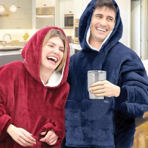 Oversized Sherpa Blanket Sweatshirt with Hood